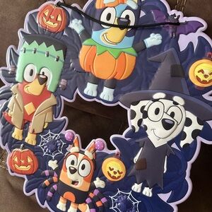 New bluey metal Halloween wreath